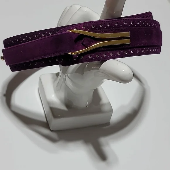 COPY - CHARLES JORDAN RARE PURPLE SUEDE STATEMENT BELT VINTAGE RETRO BOHEMIAN OS Suede Vintage Belts for sale | eBay main image 3